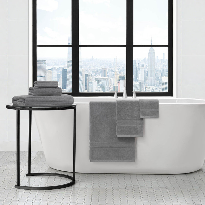  Sofia Bath Towels 6-Piece, Gray