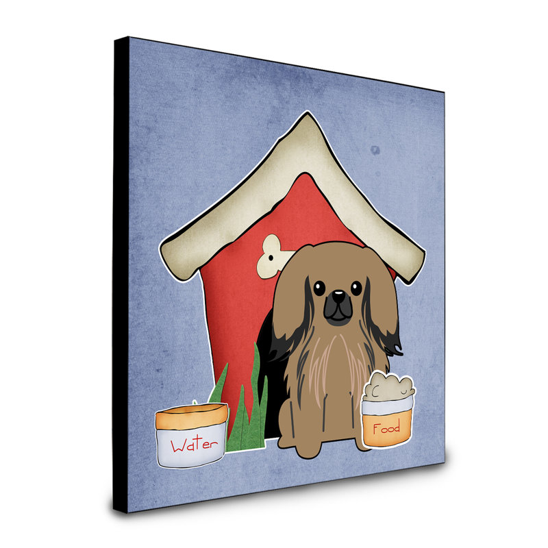 Panneau mural d’art collection dog house Scarvinia, Pékinois brun clair