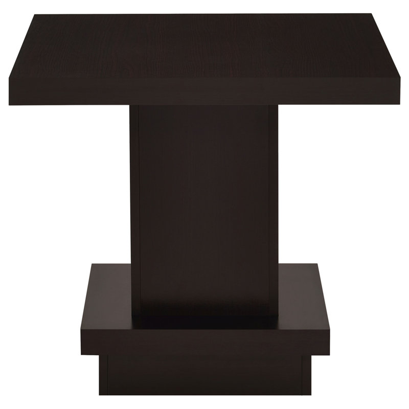 Cappuccino Square Pedestal End Table