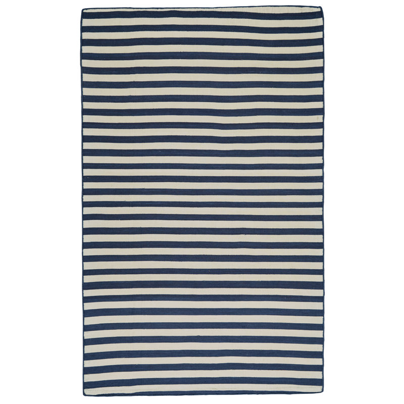 Tapis rayé touffeté à la main New Portland, Rectangle 5 pi x 8 pi