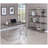 Rustic Grey Herringbone Bookcase With Full-Length Shelf