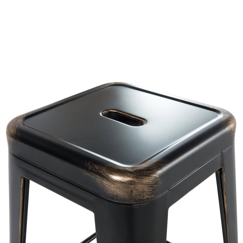 Iowa Park Counter Stool with Metal Frame, Black