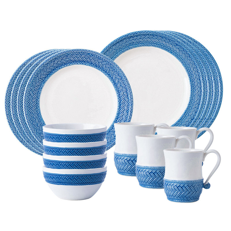 Le Panier 4 - Piece Place Setting, White/Delft Blue
