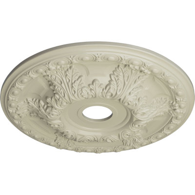 Endurathane Granada Ceiling Medallion, 23 3/8"OD x 3 5/8"ID x 2 1/2"P (Fits Canopies up to 7 1/8"), Hand-Painted Clear Yellow Finish