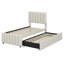 Lit plateforme tapissier avec lit gigogne et 3 tiroirs-1502942656