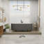 Colour 67" L x 31" W Fluted Freestanding Soaking Acrylic Bathtub with Chrome Drain and Overflow-90948244