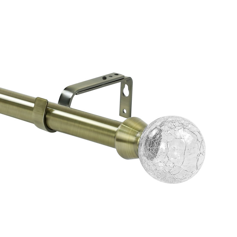Marvelwood Steel 3.25'' 1'' Single Curtain Rod, 28" - 48" W, Antique Brass