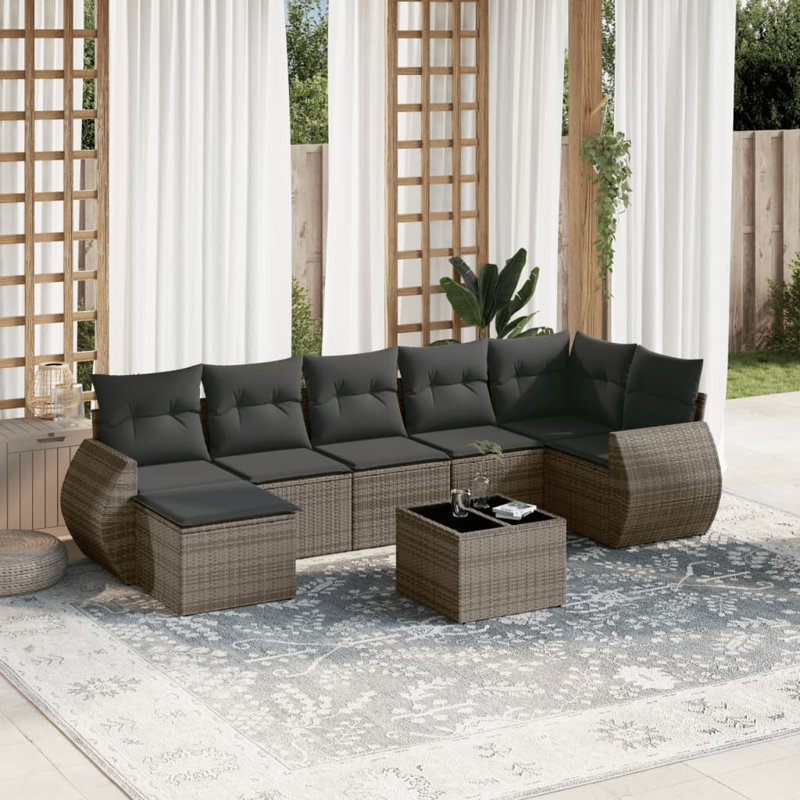 Ensemble de canapé de jardin Vidaxl gris