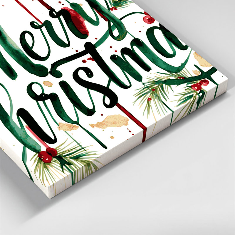 Art mural de Noël sur toile typographique de Noël, H 8 po x l 8 po