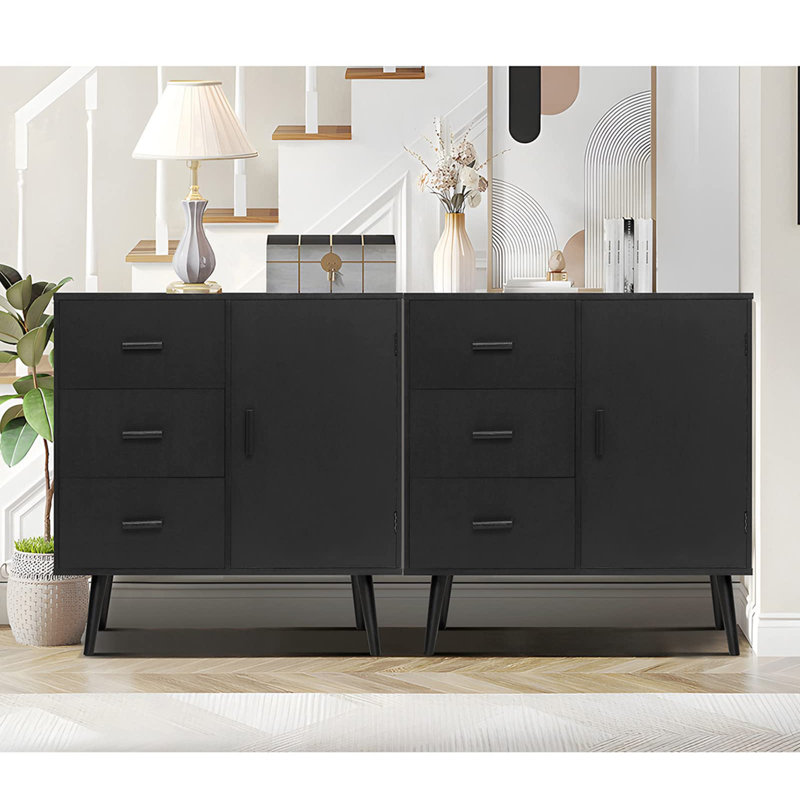 Greicy Freestanding Bathroom Cabinet, Black