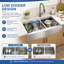 Évier de cuisine en acier inoxydable 36 po x l 22 po avec station de travail à tablier double 60/40 et accessoires-132420551