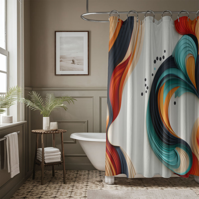 Fusion Designs - Rideau de douche Premium, H 74 po x l 71 po