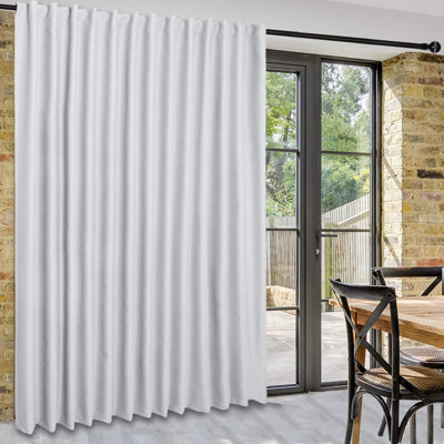 1 Panel Patio Sliding Door Curtains - Extra Wide Curtains for Glass Door, Privacy Room Divider Blackout Thermal Curtain Panel with Back Tab & Rod Pocket for Bedroom Partition