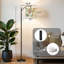 Lampe sur pied à arc avec abat-jour réglable Animaux de la jungle dessinés à la main pour chambre d'enfant Lampe sur pied tropicale 3 températures de couleur Lampe à mât haut avec interrupteur au pied pour la chambre à coucher