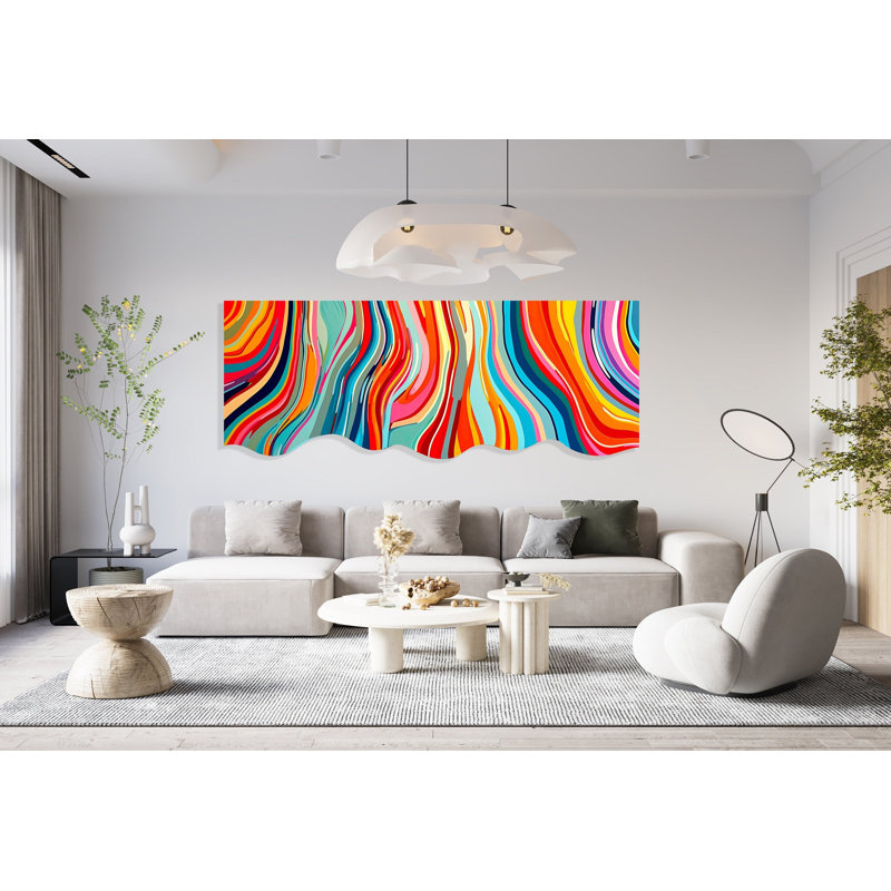 Abstrait, reproduction d'art mural # 71 - Pop Art coloré, H 32 po x l 80 po x P 1 po