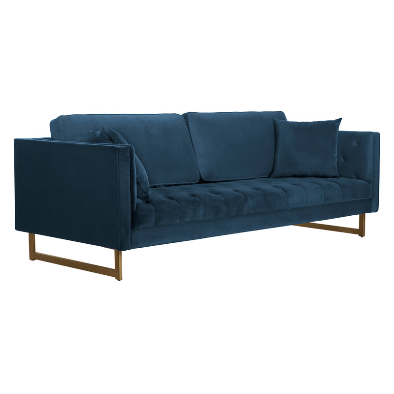 90'' Velvet Sofa, Blue
