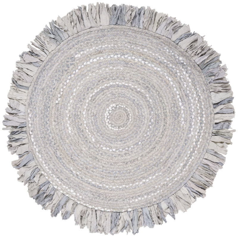 Campos Hand Woven Cotton Rug, Round 4'