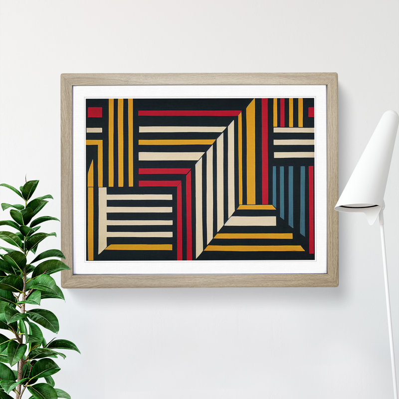 Awesome Modern Abstract Art - Framed Print, 25cm H x 34cm W x 2cm D, Oak
