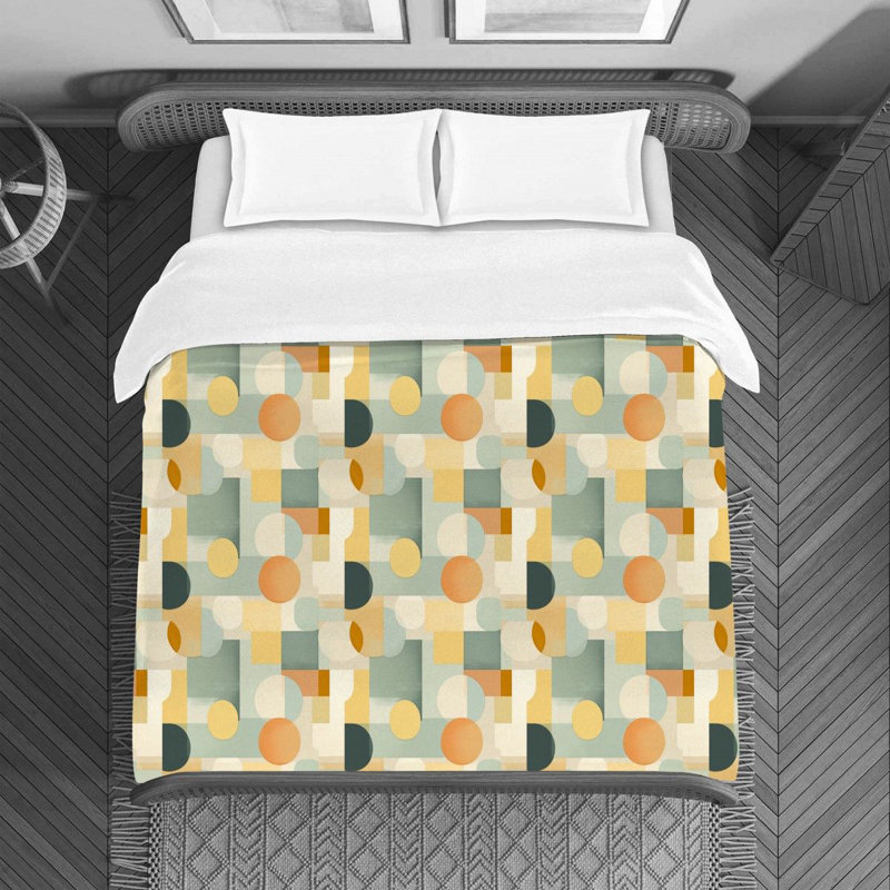 Geometric Retro Bedding, Twin Duvet Cover