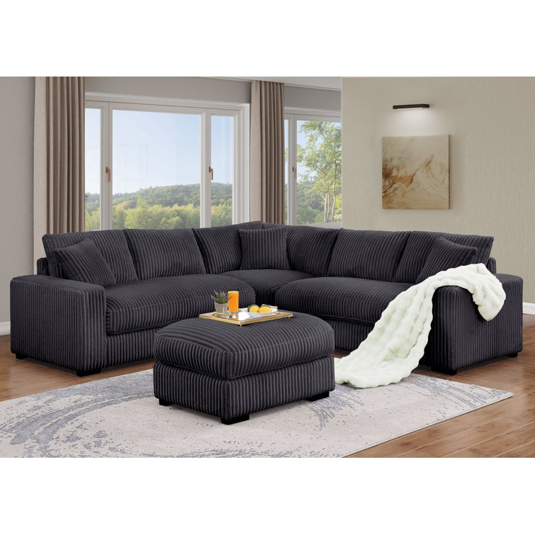 Latitude Run Shariff 4 - Piece 99'' Modular Oversized Reversible Corner Sectional