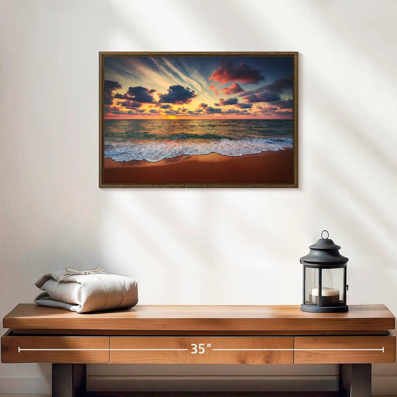 Summer Sunset Sky, 19" X 13", Floating Frame Walnut