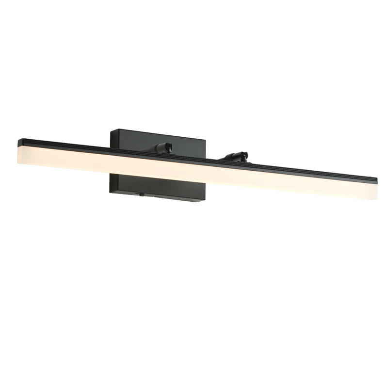 Barre d'éclairage de meuble-lavabo 27,5 po à DEL, 5 ampoules réglables, 24 W, noir mat
