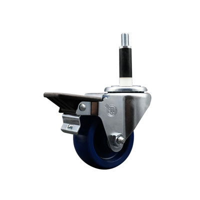 3 Inch Solid Poly Swivel 7/8 Inch Expanding Stem Caster with Brake SCC