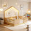 Lit sur pied avec rails de sécurité, conception Montessori en bois pour enfants-880774904-880774911