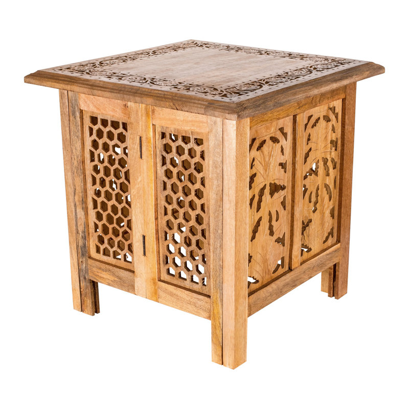 Abbey Four Leg Square Side Table, 46cm H x 45cm W x 45cm D, Pine
