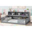 Full Floor Bed With Side Bookcase,Shelves,Guardrails-491149416-491149399
