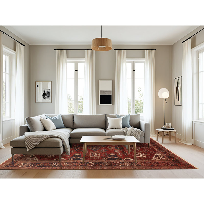 Tapis brun lavable à la machine, Rectangle 6 pi x 9 pi