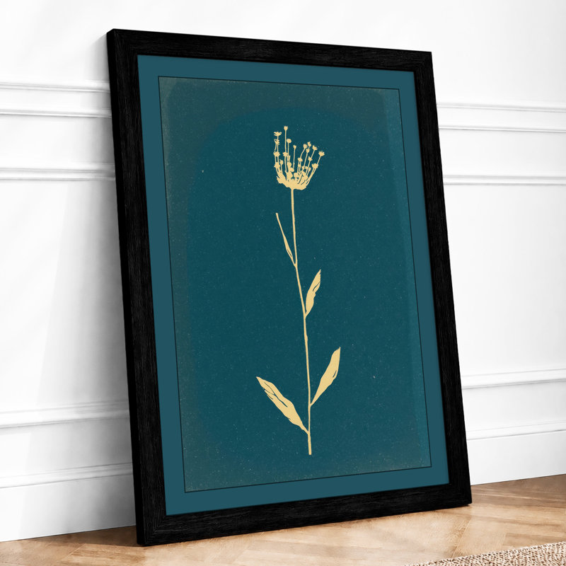 Single Stem In Cream Botanical - Print, A2 - 59.4 x 42.0 cm, Black