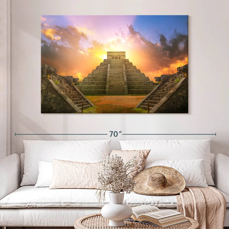 Javetta Sunset In Chichen Itza, 34" H x 51" W