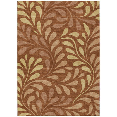 Machine Washable Indoor/Outdoor Chantille ACN2411 Botanical Rug