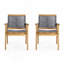 Fauteuils club d'extérieur en bois d'acacia