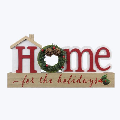 Wood Tabletop Christmas Word Sign-2 Pcs