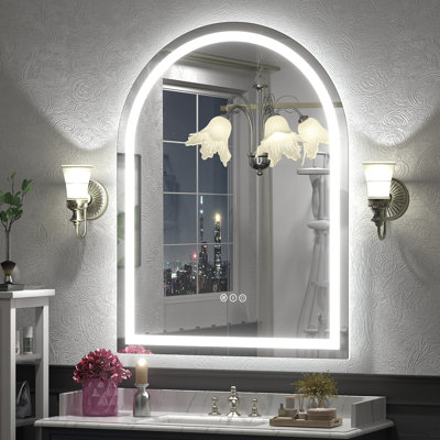 Wayfair Basics® UL Certified LED Anti-Fog Tempered Glass Arch Bathroom/Vanity Mirror 