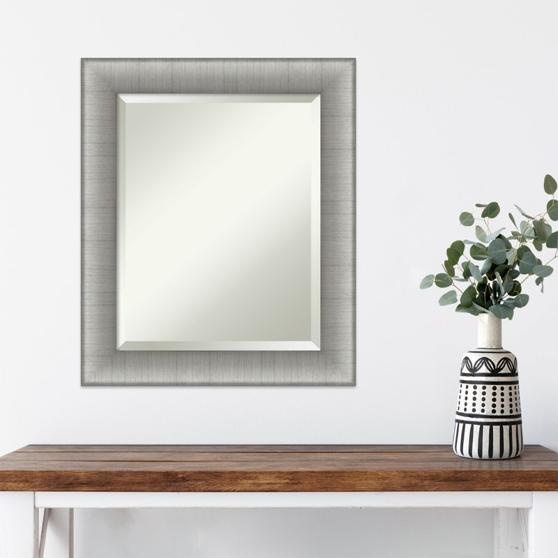 Flat Wall Mirror, 24.75" x 20.75", Nickel