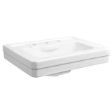 Fitzgerald White Fireclay Rectangular Pedestal Bathroom Sink with Overflow