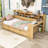 Wood 2 Drawers Daybed with Built-in Desk and Storage Shelves-164052770-164052771