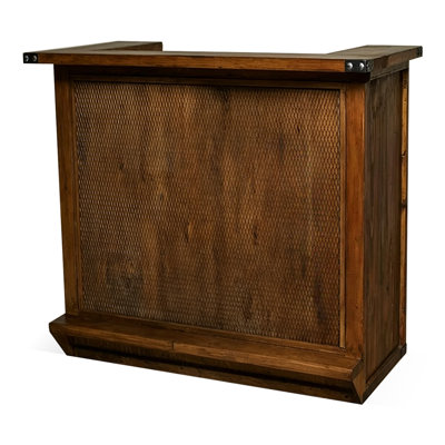 Bureau de réception rectangulaire en bois massif Retro