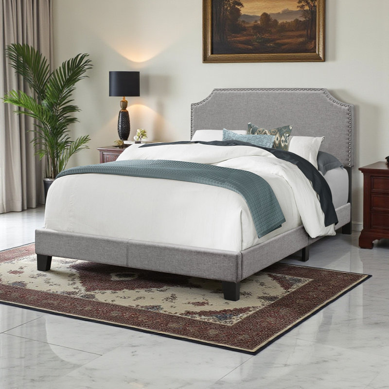 Lit tapissier double aspect gris Willand
