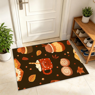 Tapis de table Pumpkin Spice Treats pour le salon, doux et confortable, convient à toutes les saisons, facile à entretenir, tapis de sol intérieur lavable à la machine, sous la table de ferme convenant à la chambre à coucher, à la salle à manger, au bureau, au patio, au balcon, à la décoration intérieure