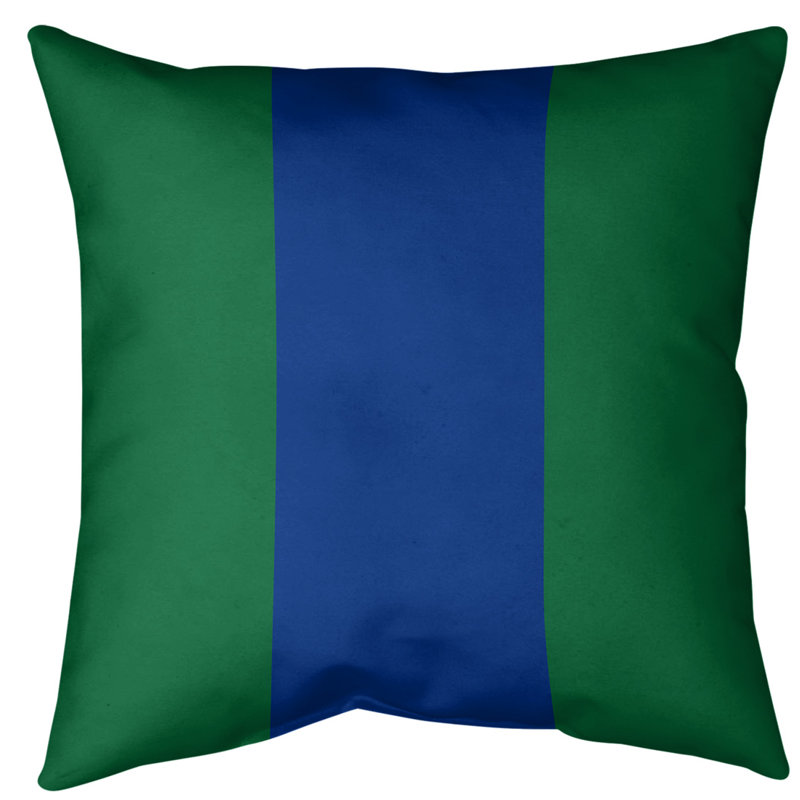 Housse de coussin, 16 po x 1 po, Vert / Bleu, Polyester filé