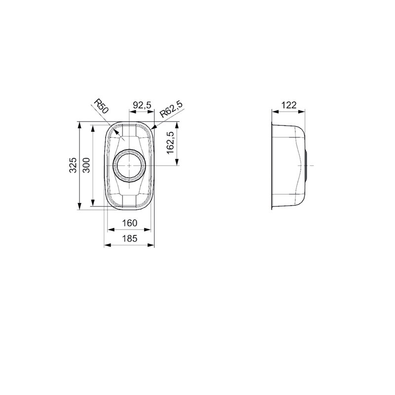32.5cm x 18.5cm Single Bowl Kitchen Sink