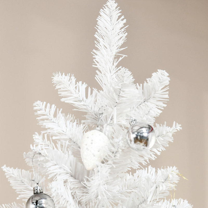 Arbre de Noël artificiel 7 pi, rose et blanc, dévoilement réaliste d'une branche, base en acier de 7 pi, branche, structure,