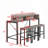 59"Console Table with Power Socket and LED light, 3 Saddle Stools-224191400