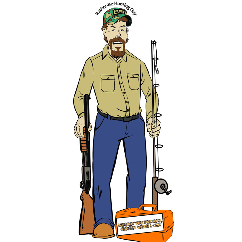 Accroche en carton à la fois à la chasse et aux poissons et à la version terrain