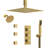 Thermostatic Dual Showerheads System, Ceiling Mount 12" High-Pressure Rainfall Shower Faucet with Handheld Spray and Body Jet-93931718