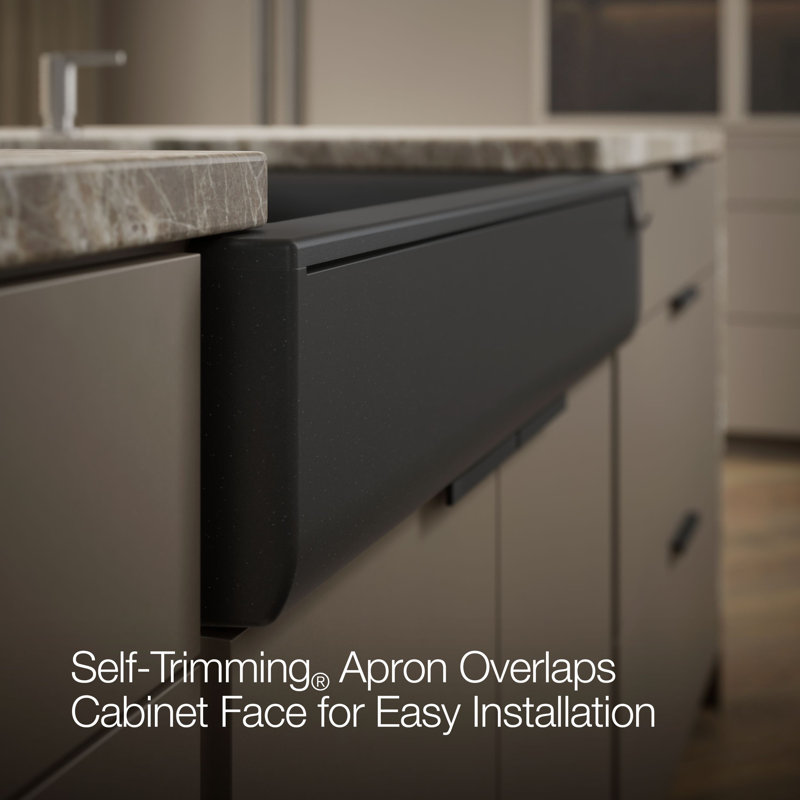 Cairn Undermount Single-Bowl Farmhouse Kitchen Sink, Matte Graphite